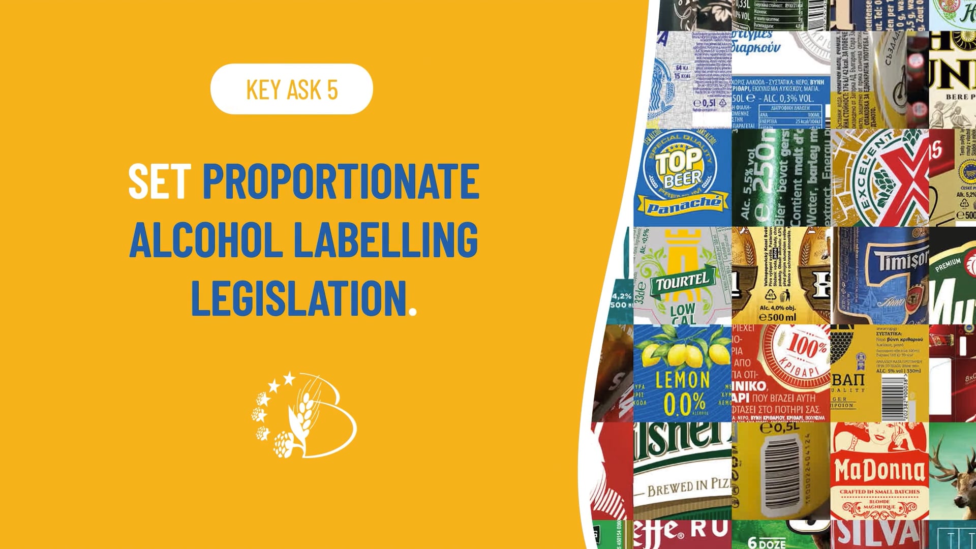 ASK #5 - SET PROPORTIONATE ALCOHOL LABELLING LEGISLATION
