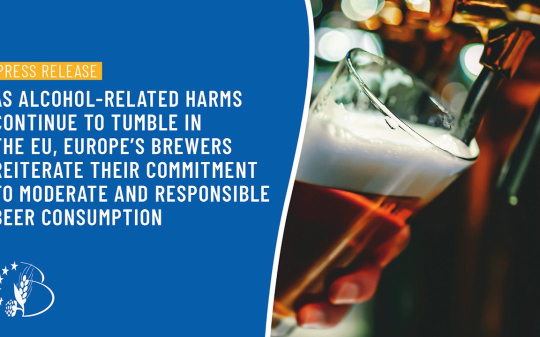 As alcohol-related harms continue to tumble in the EU, Europe’s brewers reiterate their commitment to moderate and responsible beer consumption